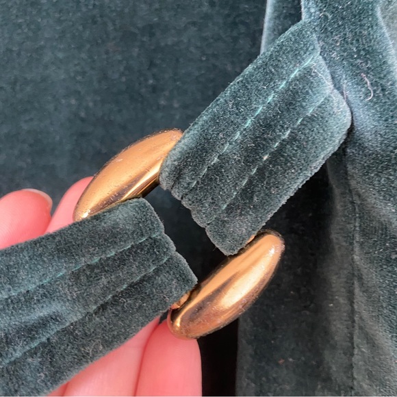 Vintage 60s 70s Joe Frank of Houston 100% Cotton Velvet Forest Green Shacket - Picture 9 of 10